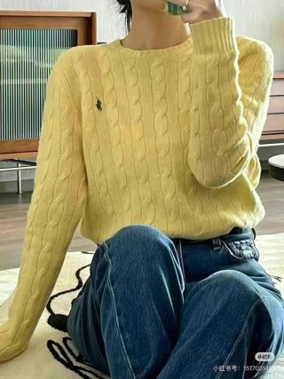 Polo Ralph Lauren Yellow Cable Knit Sweater RL7056 view 6