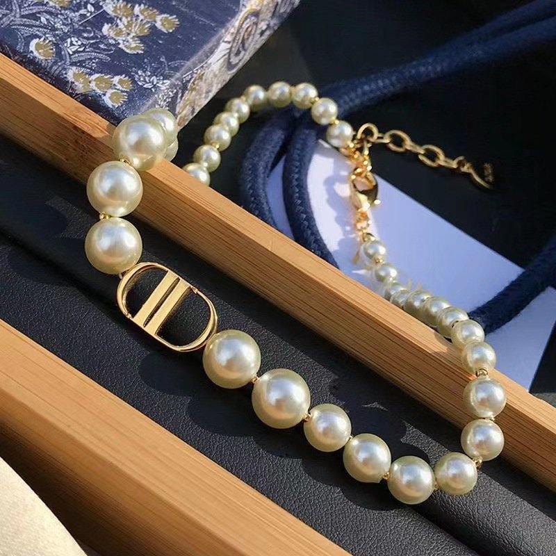 Dior CD Pearl Bracelet - Vintage Gold & Pearl Design view