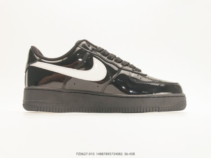 Nike Air Force 1 '07 Low Black White Patent Leather view 2