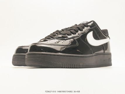 Nike Air Force 1 '07 Low Black White Patent Leather view 5
