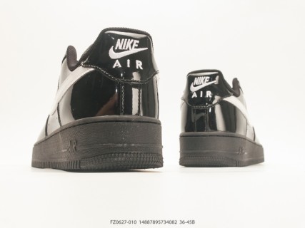Nike Air Force 1 '07 Low Black White Patent Leather view 6