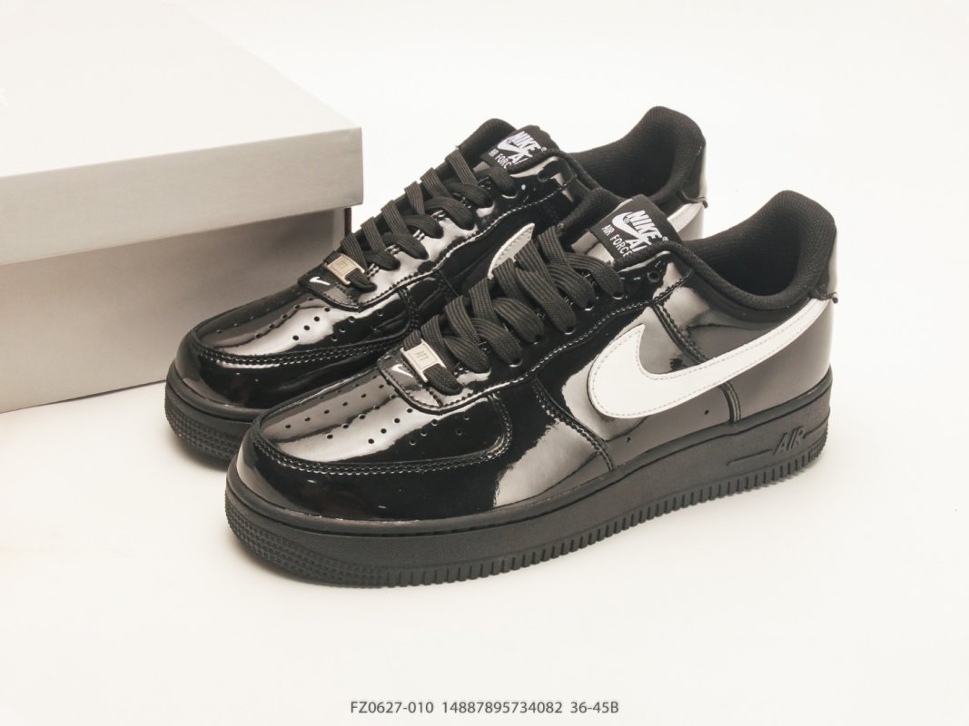 Nike Air Force 1 '07 Low Black White Patent Leather view