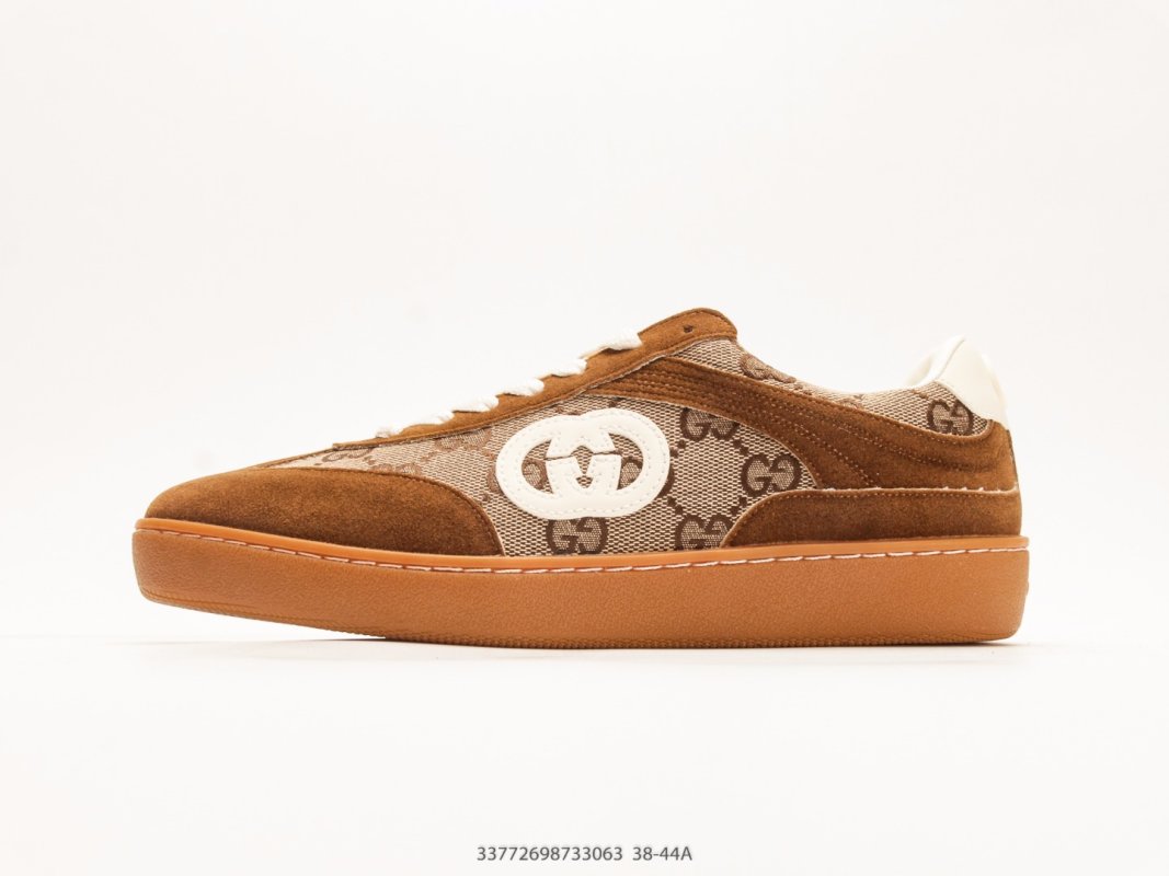 Gucci G74 Low Sneaker GG Canvas Brown Suede Gum Sole 1:1 Rep