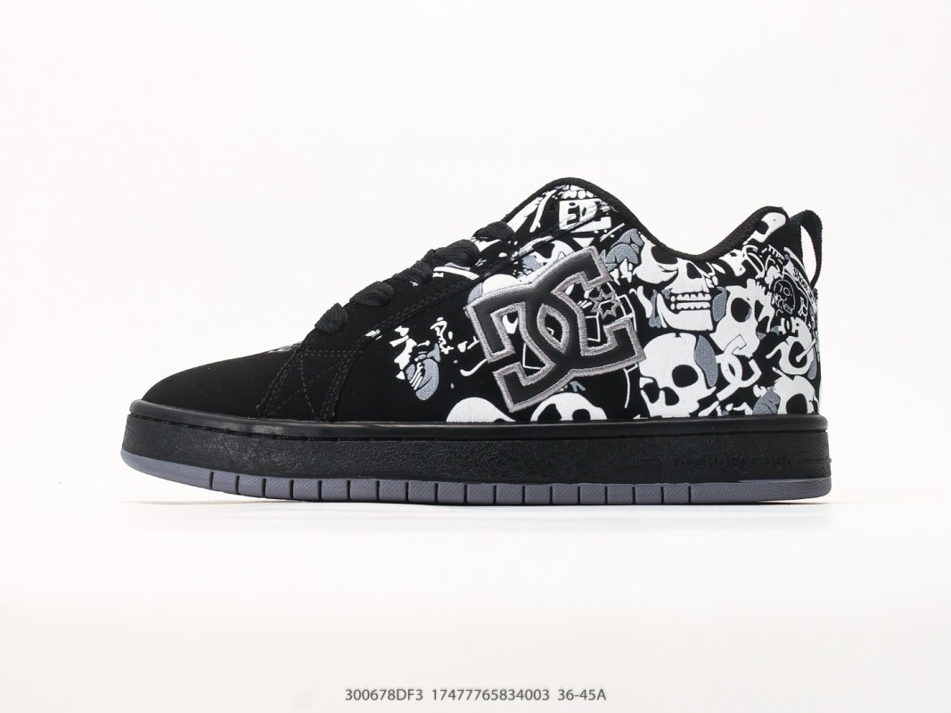 DC Shoes Court Graffik Low Black White Graffiti Skate Sneaker view