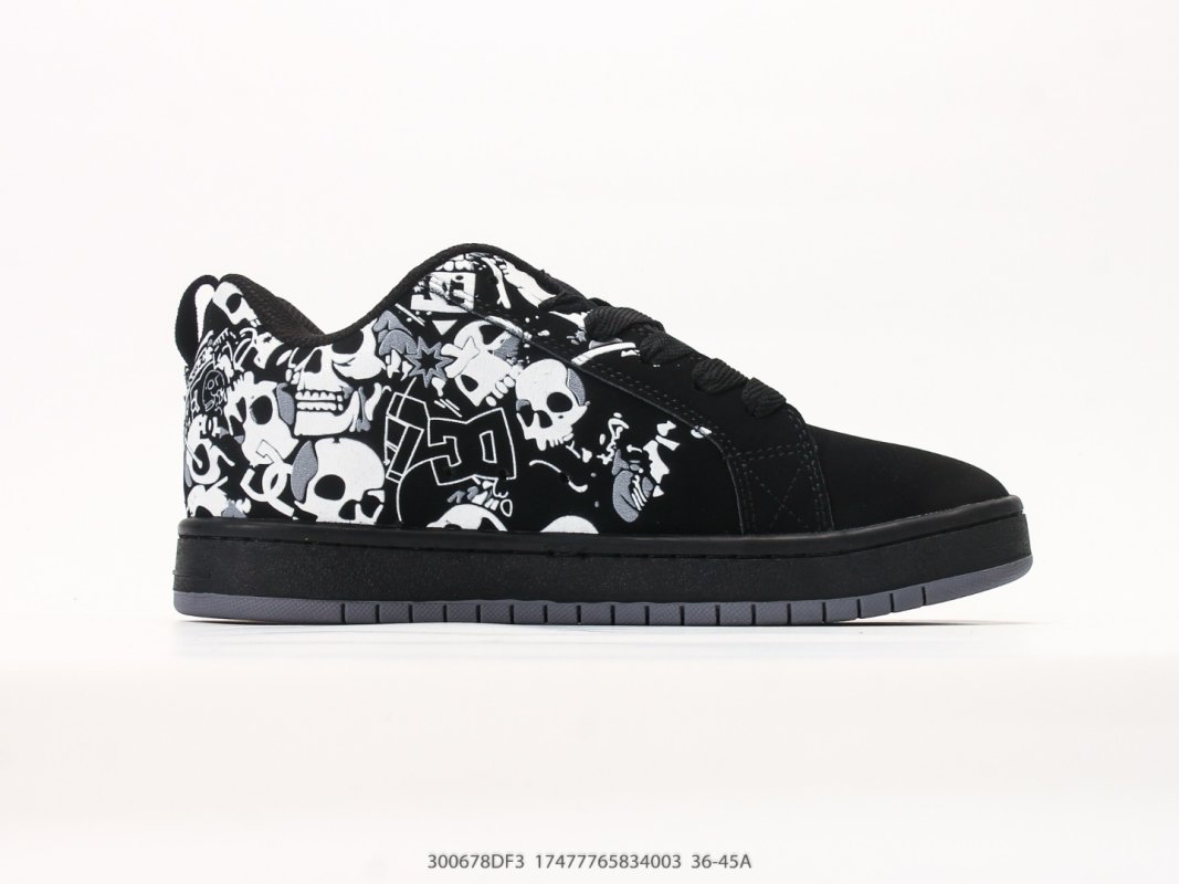 DC Shoes Court Graffik Low Black White Graffiti Skate Sneaker view