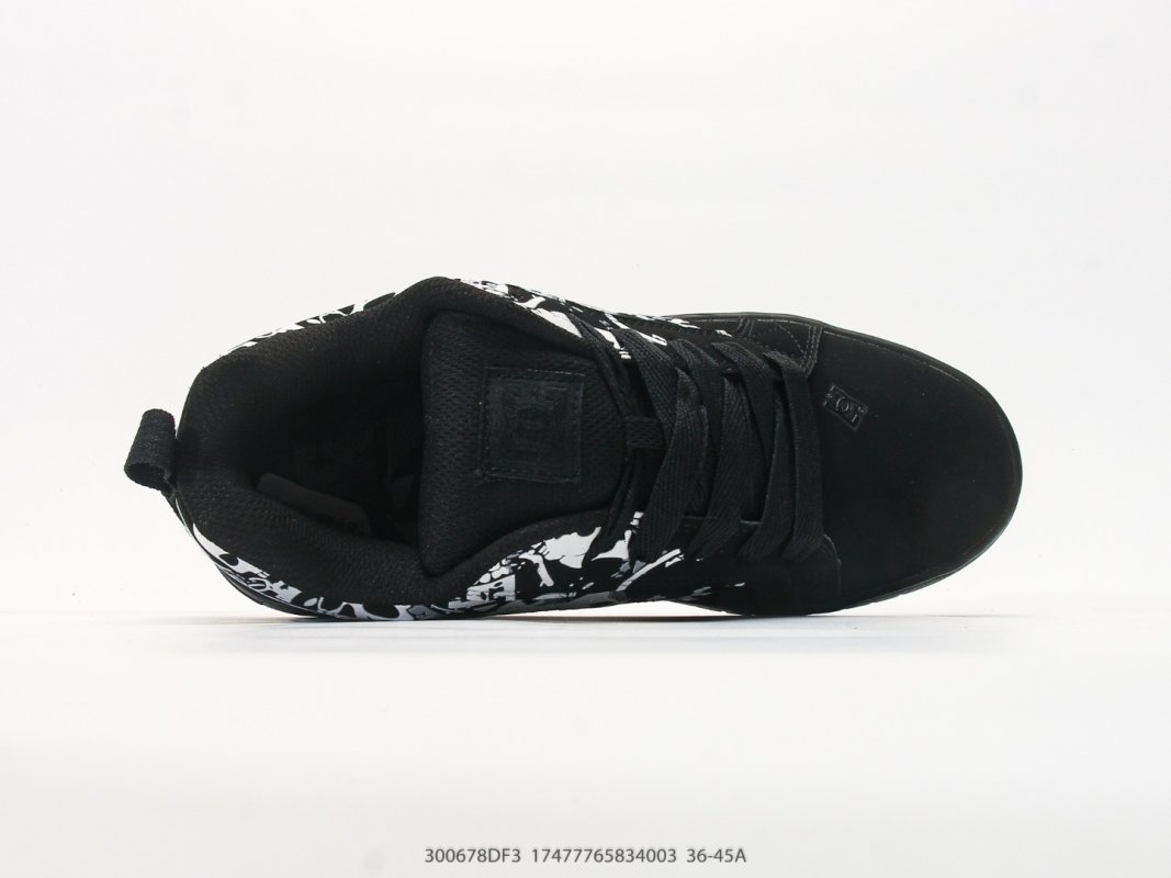 DC Shoes Court Graffik Low Black White Graffiti Skate Sneaker view