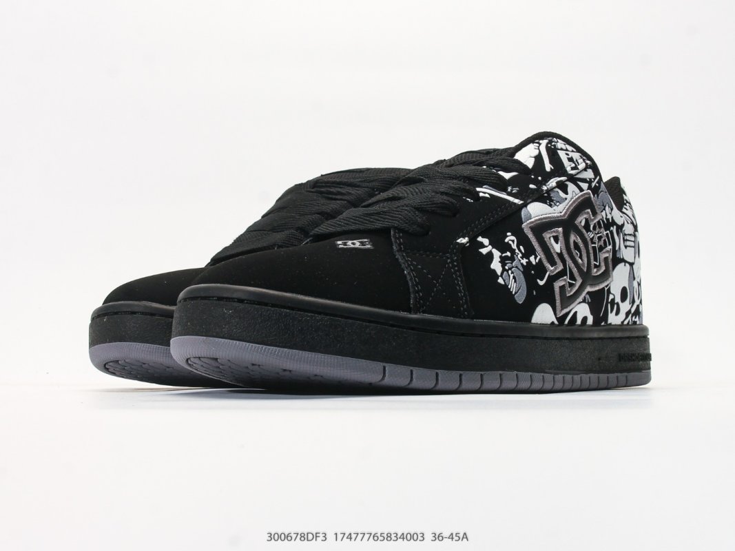 DC Shoes Court Graffik Low Black White Graffiti Skate Sneaker view