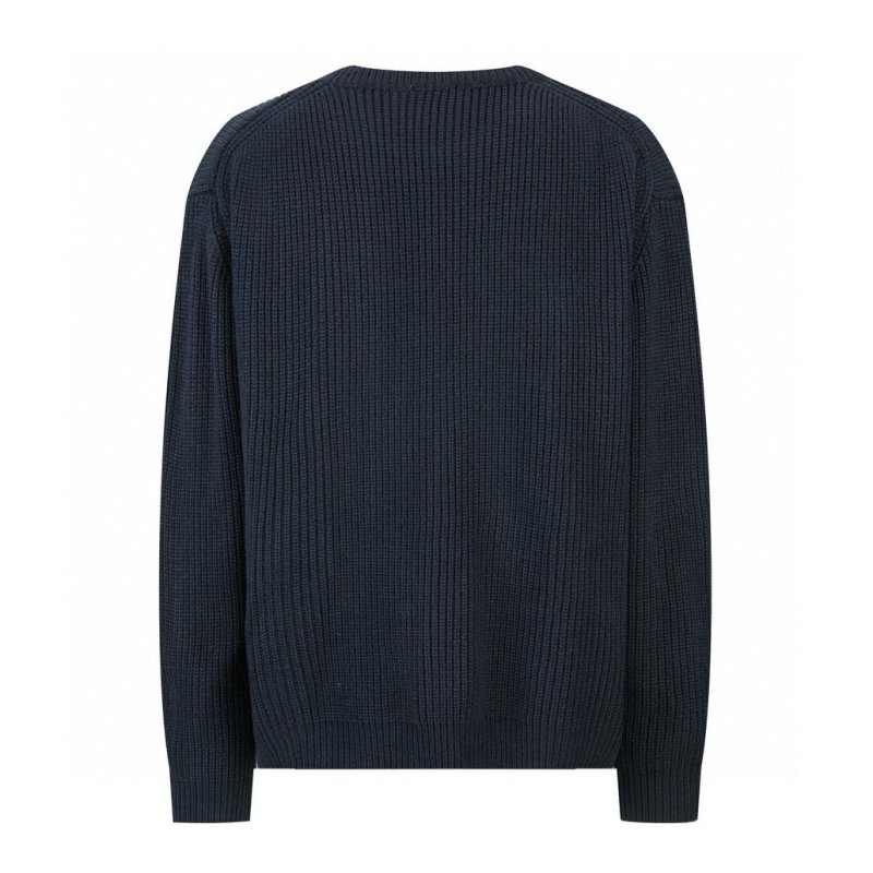Celine 24SS Cutout Embroidery Crew Neck Wool Sweater Navy view