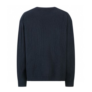 Celine 24SS Cutout Embroidery Crew Neck Wool Sweater Navy view 2