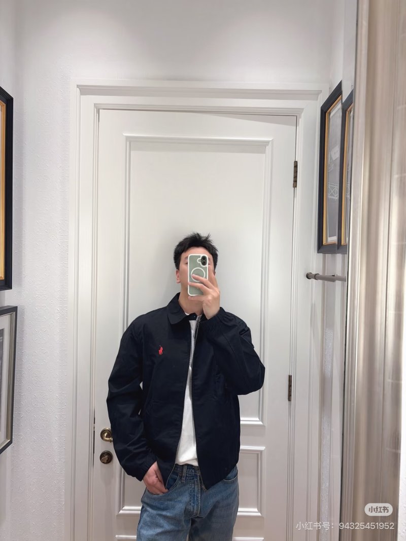 Ralph Lauren Harrington Jacket Black Red Pony view