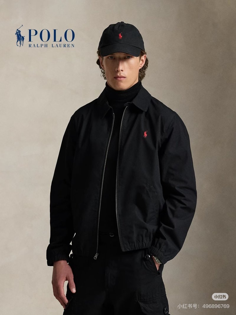 Ralph Lauren Harrington Jacket Black Red Pony view