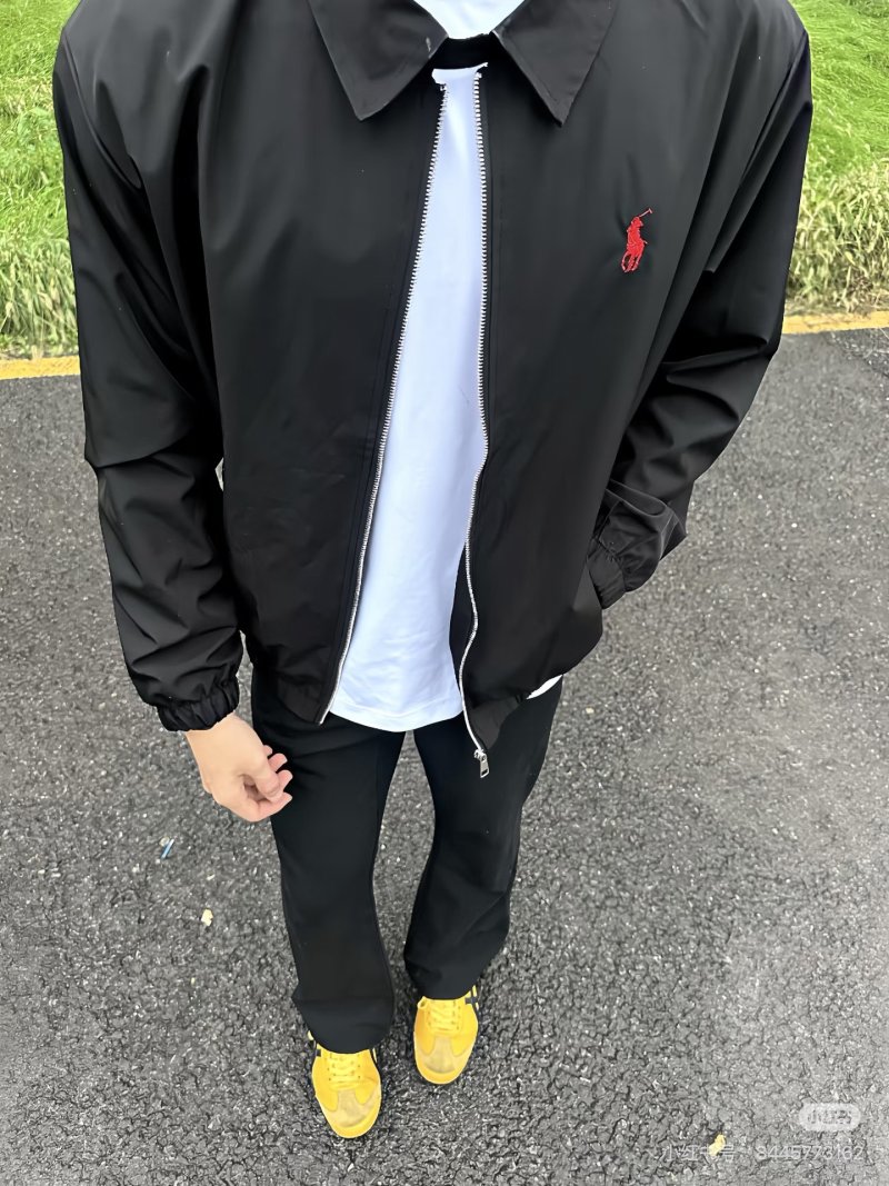 Ralph Lauren Harrington Jacket Black Red Pony view