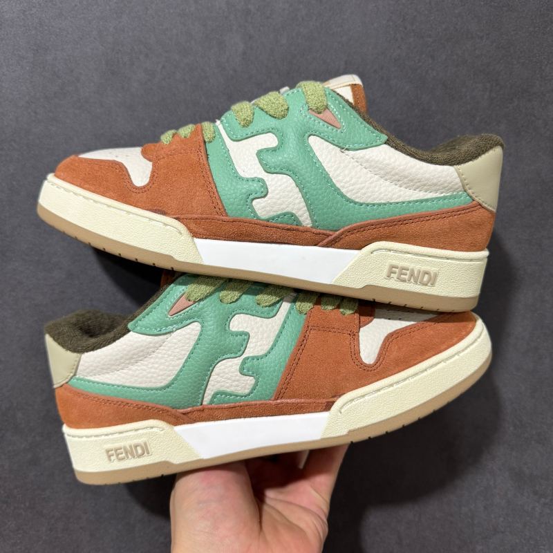 Fendi Match Low-Top Sneaker - Green/Orange/Cream