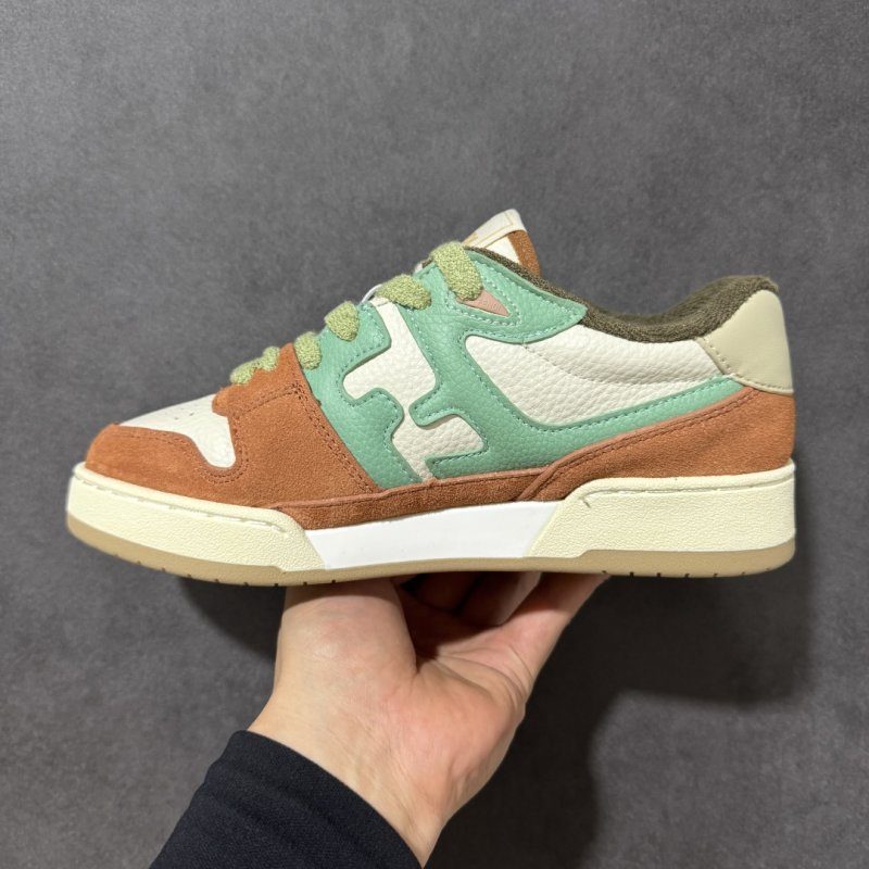 Fendi Match Low-Top Sneaker - Green/Orange/Cream view