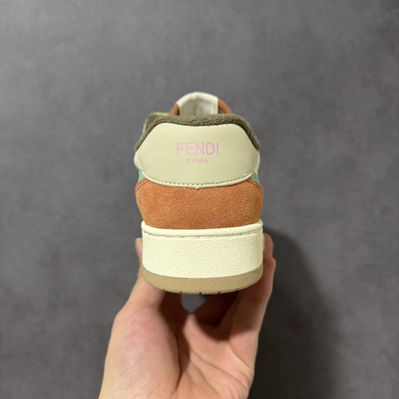 Fendi Match Low-Top Sneaker - Green/Orange/Cream view
