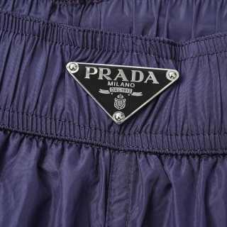 Prada Re-Nylon Triangle Logo Shorts Navy view 11