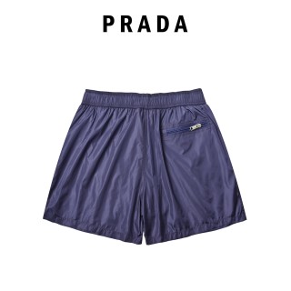 Prada Re-Nylon Triangle Logo Shorts Navy view 2