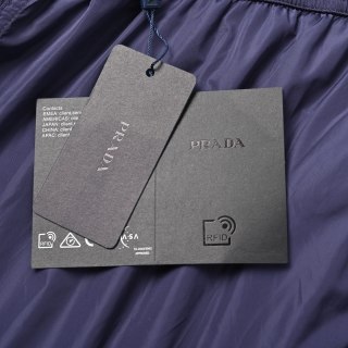 Prada Re-Nylon Triangle Logo Shorts Navy view 7