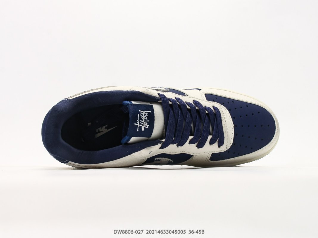 Nike Air Force 1 Low LX Stussy Collaboration Navy Cream view
