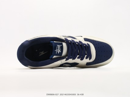 Nike Air Force 1 Low LX Stussy Collaboration Navy Cream view 3