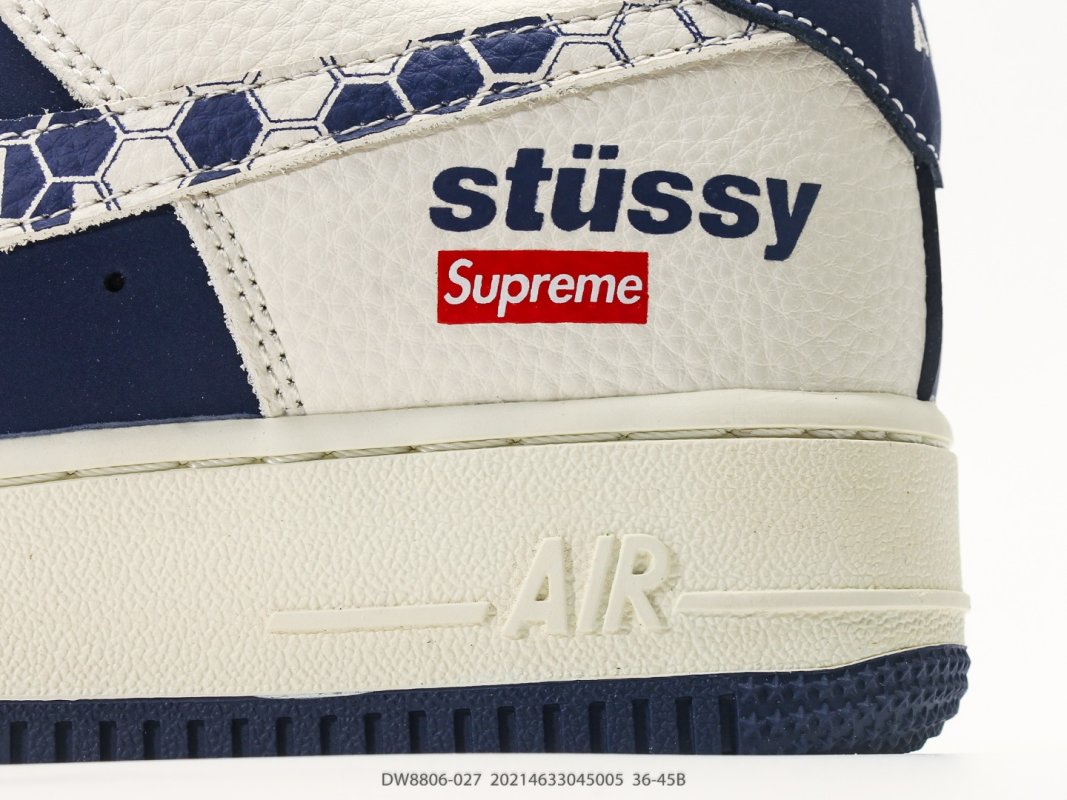 Nike Air Force 1 Low LX Stussy Collaboration Navy Cream view