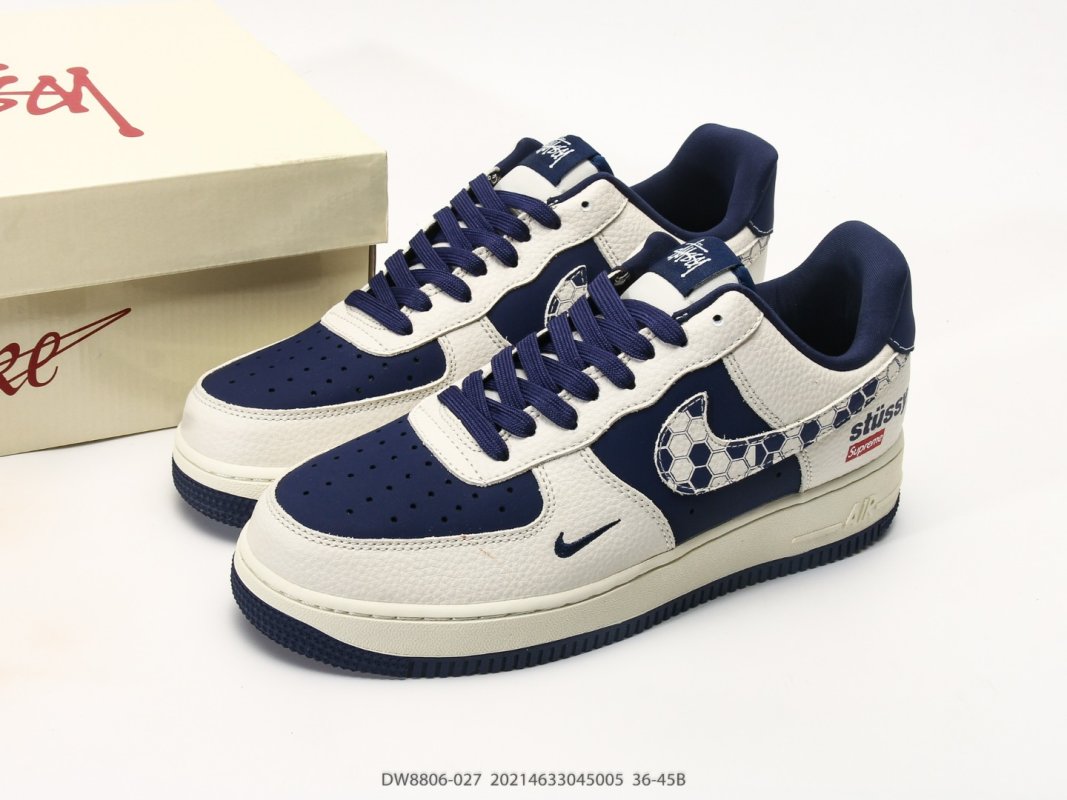 Nike Air Force 1 Low LX Stussy Collaboration Navy Cream view