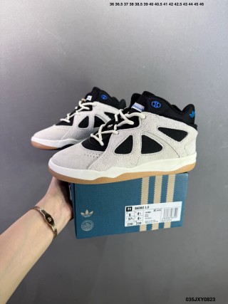Adidas x Bad Bunny BadBo 1.0 High-Top Basketball Shoe White Black Blue view 2