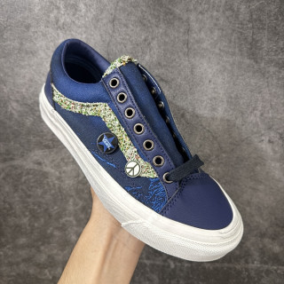 Vans Old Skool 36 LX Navy Graffiti Patch Vintage view 4