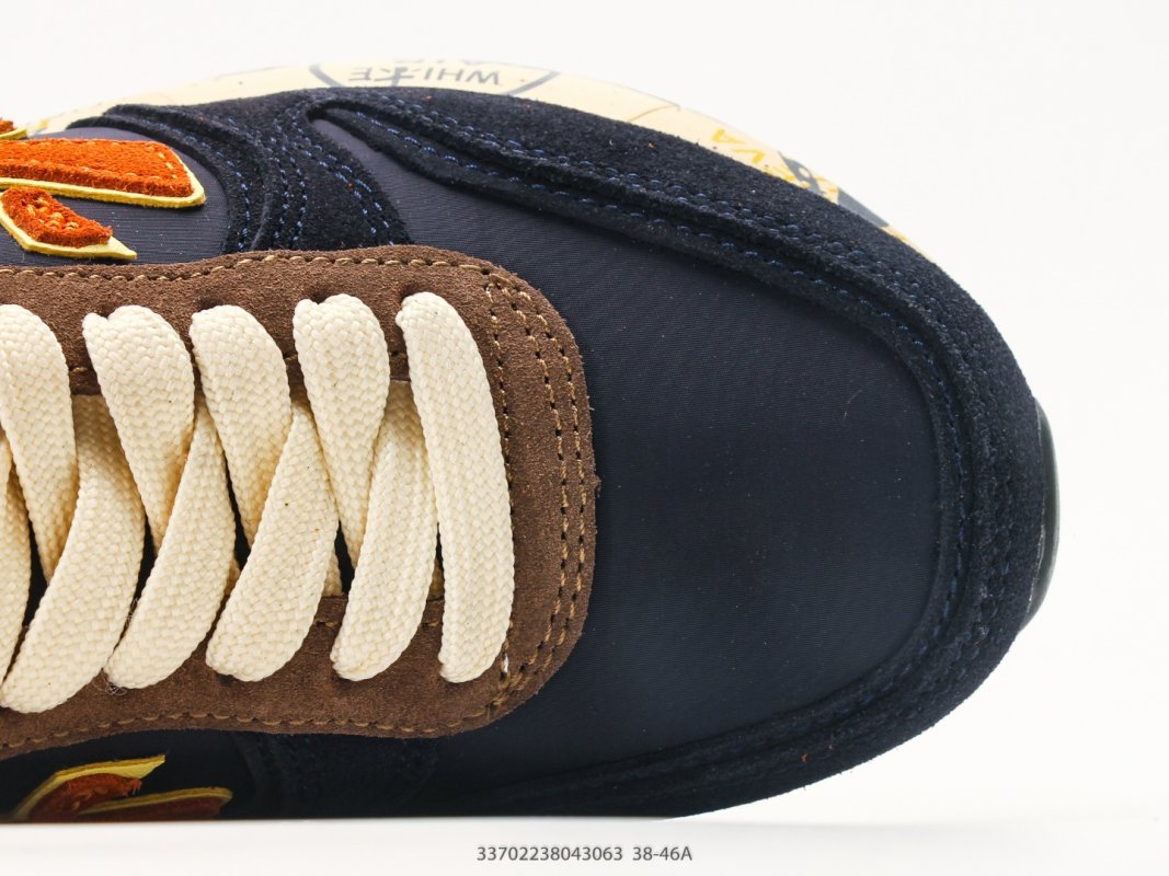 Premiata Mick Navy Orange Suede Leather Casual Sneaker view