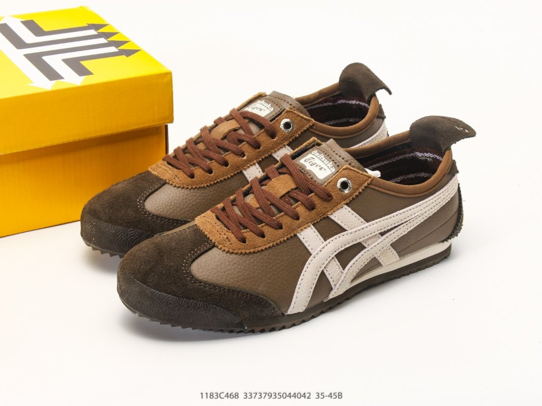 Onitsuka Tiger Mexico 66 NM Brown Cream Leather Nylon Low Top view