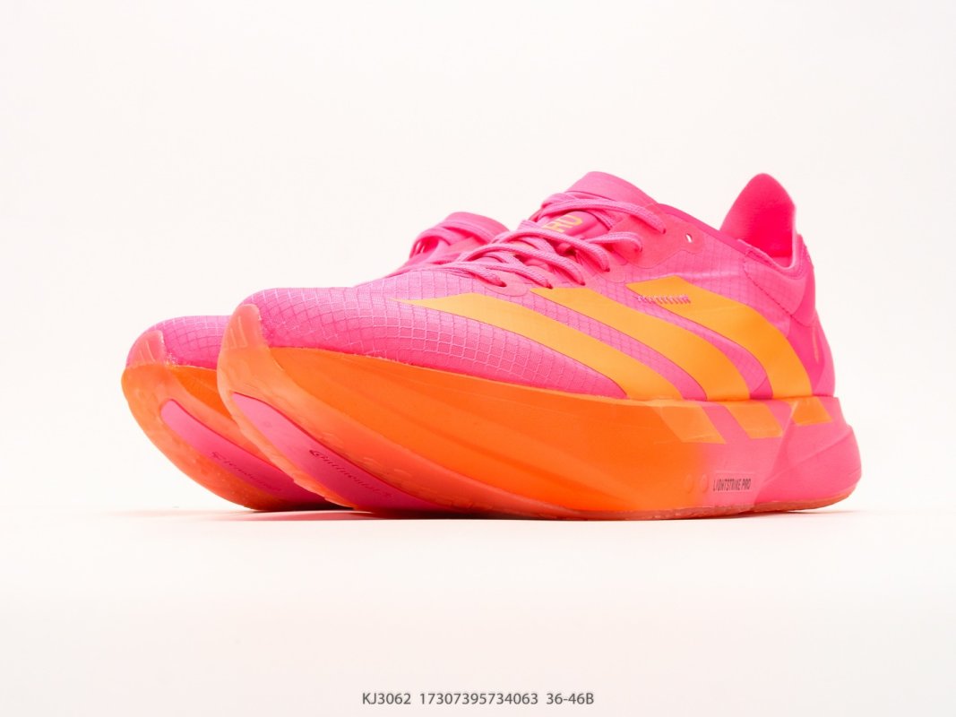 Adidas Adizero Adios Pro 4 M Flyknit Marathon Running Shoe Pink Yellow view