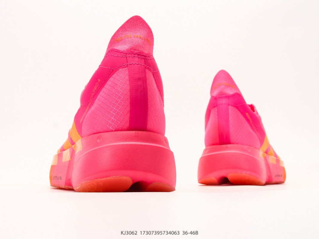 Adidas Adizero Adios Pro 4 M Flyknit Marathon Running Shoe Pink Yellow view
