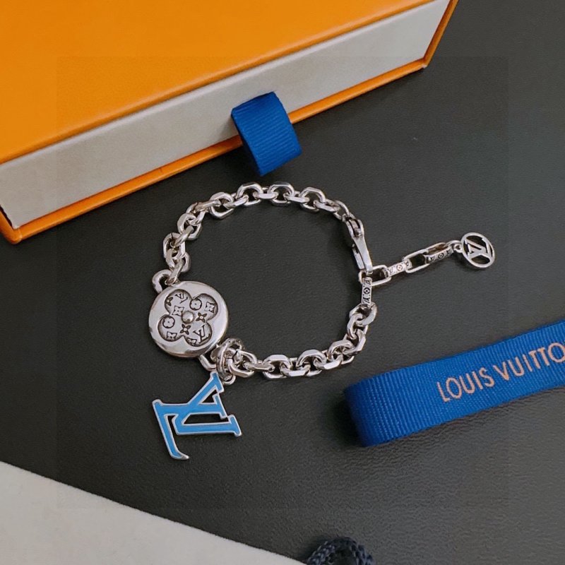 LV Logo Chain Bracelet - Silver Retro Punk Style view
