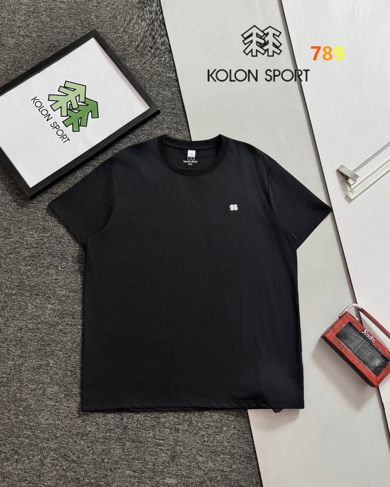 Kolon Sport Black Crew Neck Short Sleeve T-Shirt 2026