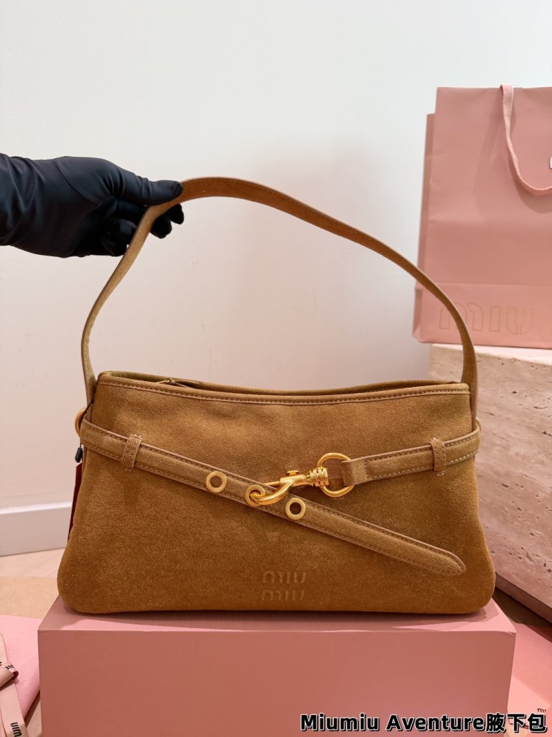Miumiu Aventure Nappa Suede Shoulder Bag - Brown view