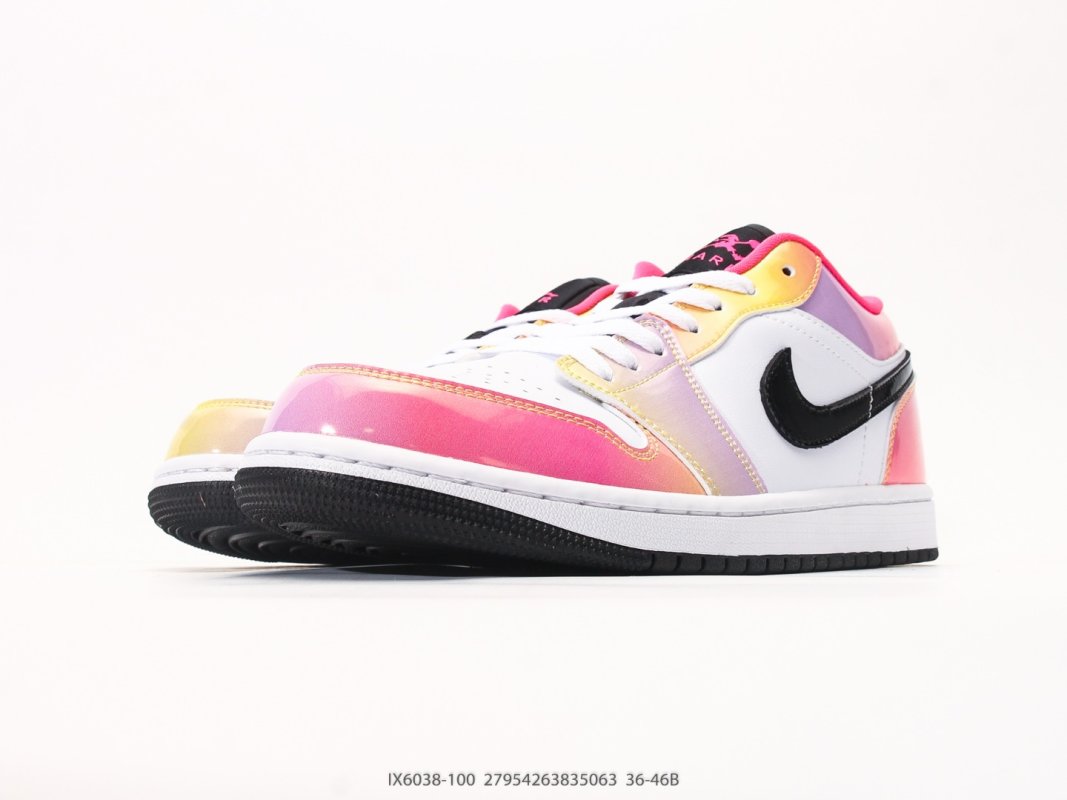 Air Jordan 1 Low Pink Yellow White Black view
