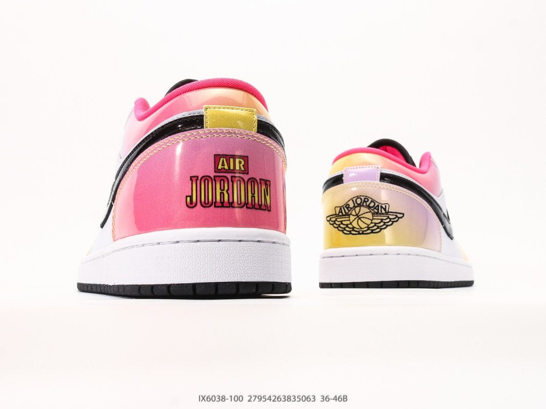 Air Jordan 1 Low Pink Yellow White Black view