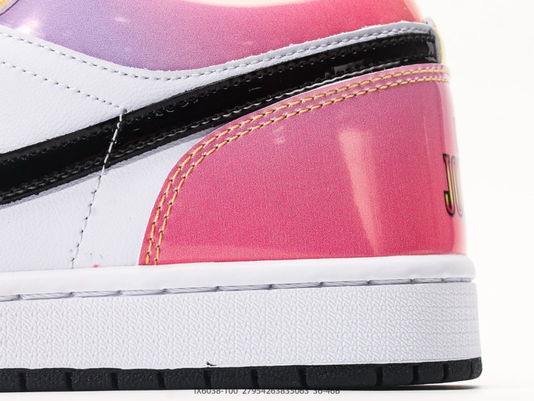 Air Jordan 1 Low Pink Yellow White Black view
