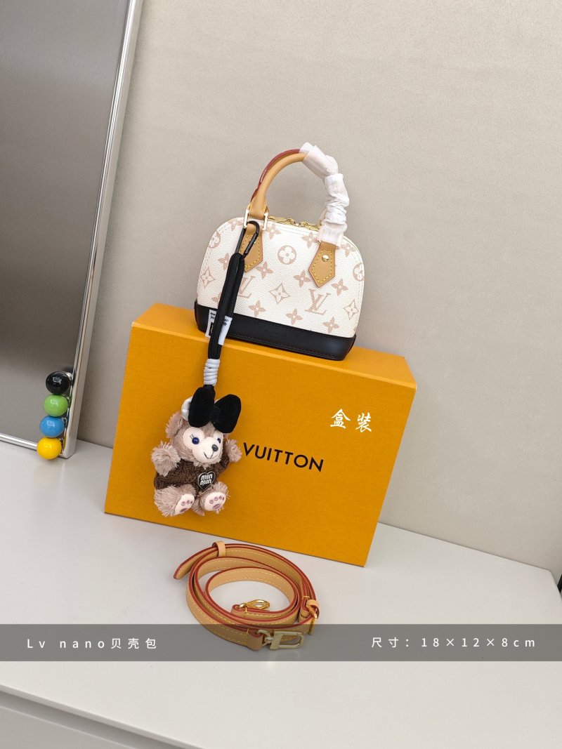 Louis Vuitton Nano Shell Bag Replica - White/Tan Colorway