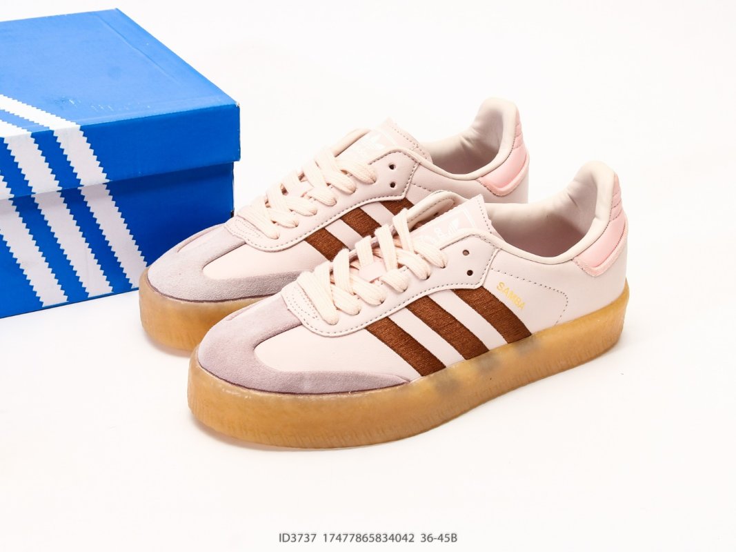 Adidas Samba OG Thick Platform Cream Brown Gum view