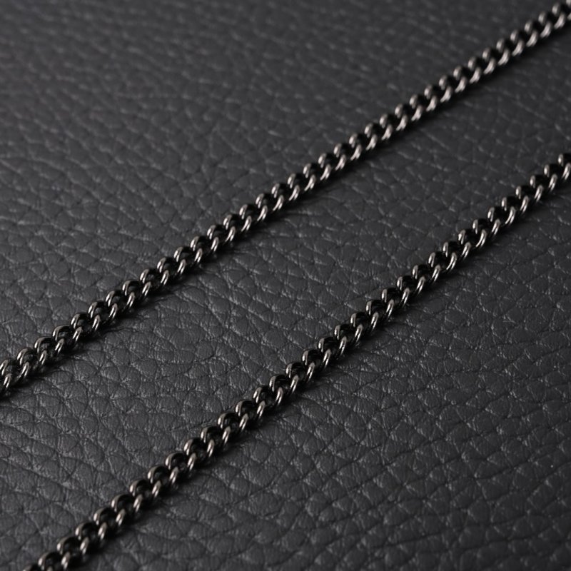 LV Floral Diamond Logo Chain Necklace Black Silver view