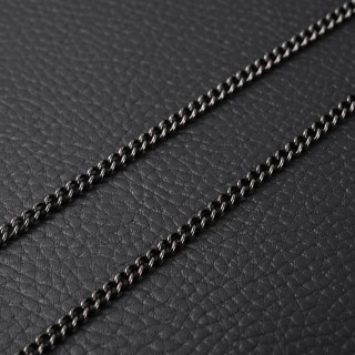 LV Floral Diamond Logo Chain Necklace Black Silver view 5