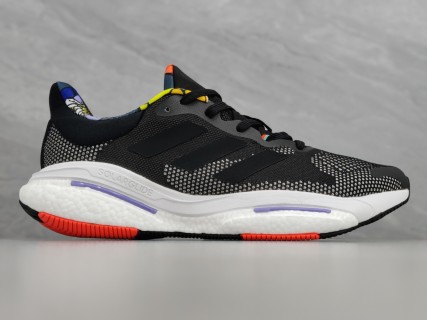 Adidas Solar Glide 5 Boost Black White Red Yellow Blue view 2