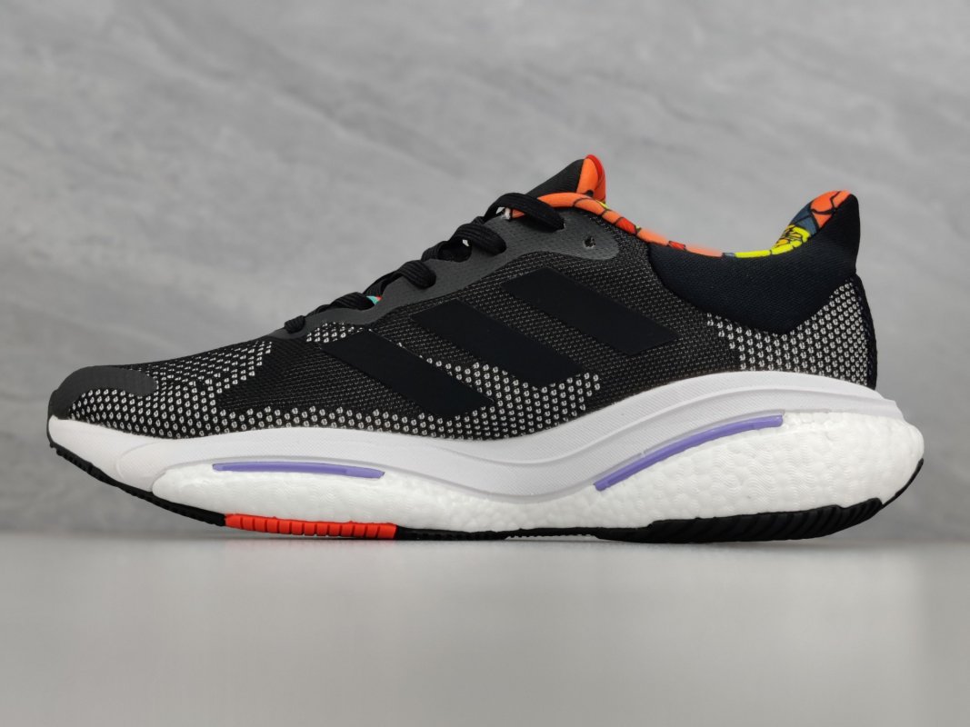 Adidas Solar Glide 5 Boost Black White Red Yellow Blue view