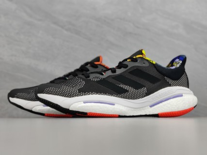 Adidas Solar Glide 5 Boost Black White Red Yellow Blue view 4