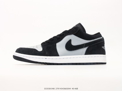 Jordan Air Jordan 1 Low Black White Grey Retro Basketball Shoe