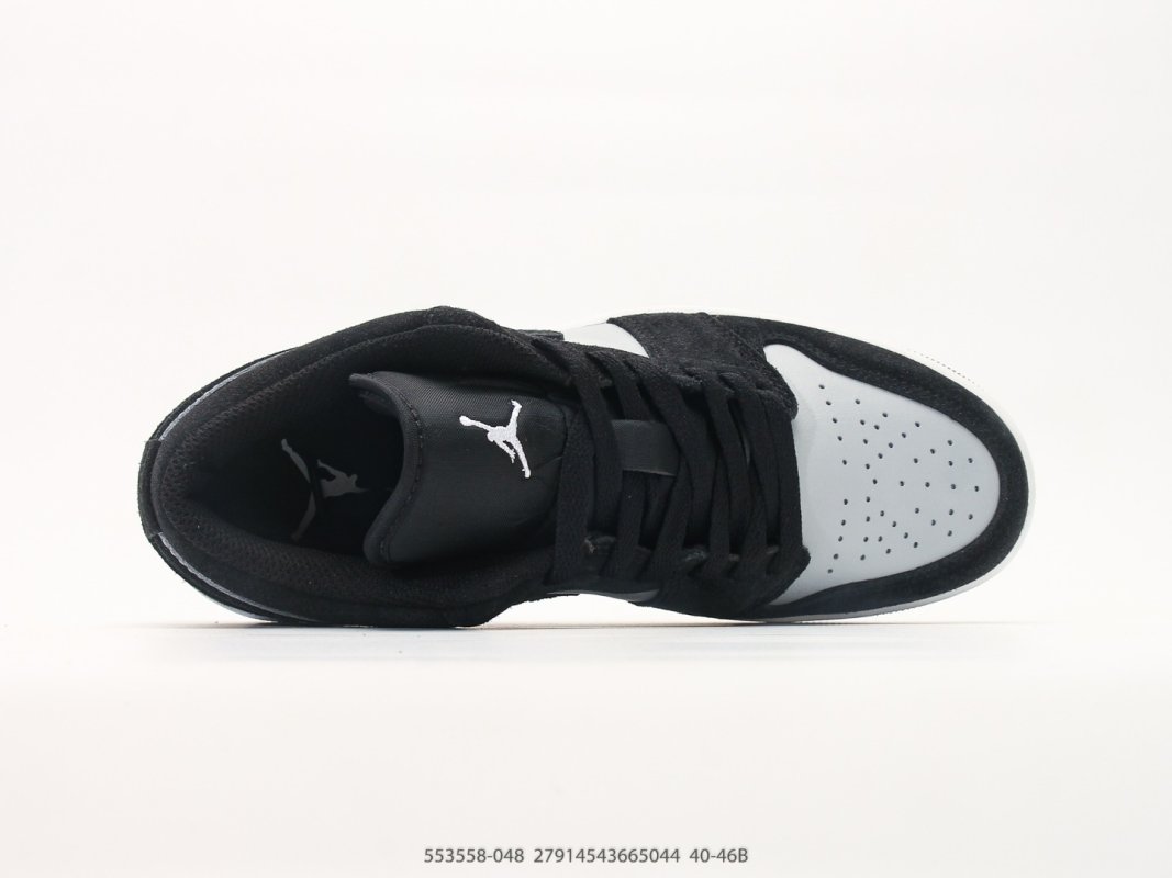 Jordan Air Jordan 1 Low Black White Grey Retro Basketball Shoe view