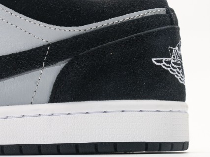 Jordan Air Jordan 1 Low Black White Grey Retro Basketball Shoe view 7