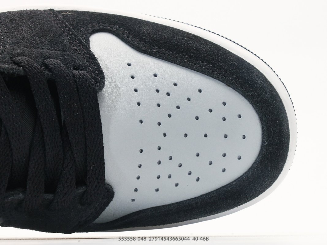 Jordan Air Jordan 1 Low Black White Grey Retro Basketball Shoe view