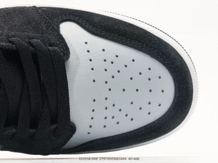 Jordan Air Jordan 1 Low Black White Grey Retro Basketball Shoe view 8